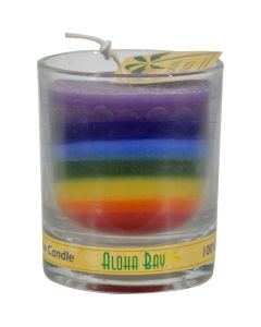 Aloha Bay Votive Jar Candle - Unscented Rainbow - Case of 12 - 2.5 oz