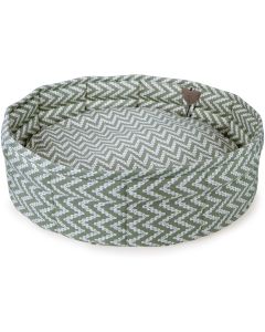 Worldwise Loved Ones Quilted Pet Bed With Pillow 16.5"X16.5"X5"-Green Chevron
