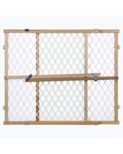 North States Easy Adjust - Diamond Mesh Pet Gate White, Wood 26.5" - 42" x 23"