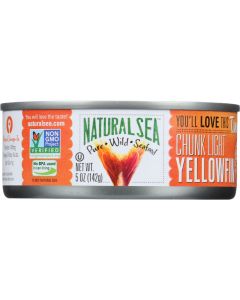 Natural Sea Tuna - Yellowfin - Chunck Light - No Salt Added - 5 oz - case of 12