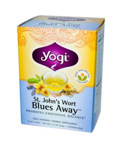 Yogi Blues Away Herbal Tea Caffeine Free St. John's Wort - 16 Tea Bags - Case of 6