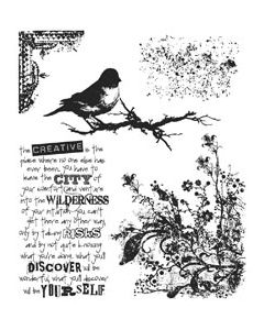 Stampers Anonymous Tim Holtz Cling Stamps 7"X8.5"-Urban Tapestry