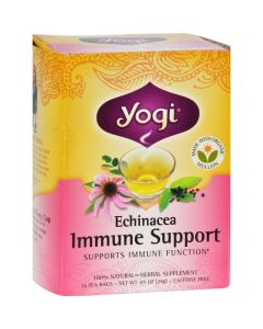 Yogi Immune Support Herbal Tea Echinacea - 16 Tea Bags - Case of 6
