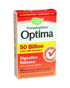 Nature's Way Primadophilus Optima - Digestive Balance - 50 Billion - 30 Vegetarian Capsules