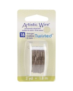Beadalon Artistic Wire Twisted-Gun Metal - 18 Gauge, 2yd