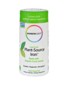 Rainbow Light Iron - Plant Sourced - Certified Organics - 50 Veg Capsules