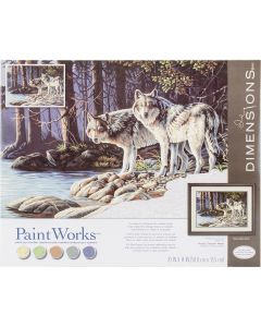 Dimensions Paint Works Paint By Number Kit 20"X14"-Gray Wolves