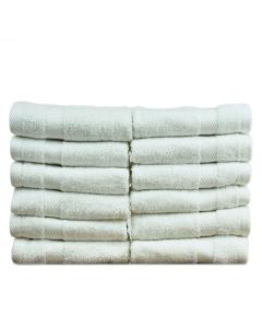 Bare Cotton Luxury Hotel & Spa Towel 100% Genuine Turkish Cotton Washcloths - White - Honeycomb  - Set of 12