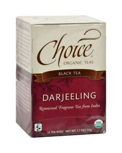 Choice Organic Teas Darjeeling Tea - 16 Tea Bags - Case of 6