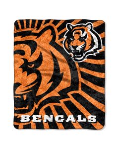 The Northwest Company Bengals  50x60 Sherpa Throw - Strobe Series