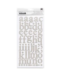 American Crafts DIY Shop 3 Thickers Alphabet Stickers 5.5"X11" Sheets 2/Pkg-Regards/Gray Chipboard