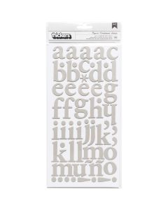 American Crafts DIY Shop 3 Thickers Alphabet Stickers 5.5"X11" Sheets 2/Pkg-Regards/Gray Chipboard