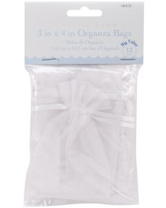Darice Victoria Lynn Organza Bags 3"X4" 12/Pkg-White