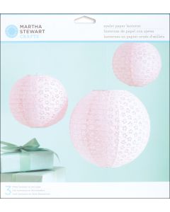 Martha Stewart Vintage Girl Eyelet Paper Lanterns Makes 3-Pink