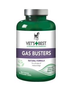 Vet's Best Dog Supplement Gas Busters 90 Tablets Green 3" x 3" x 5.75"