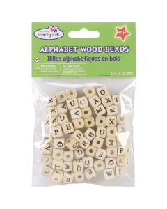 Multicraft Imports Wood Alphabet Beads 10mm 60/Pkg-Natural