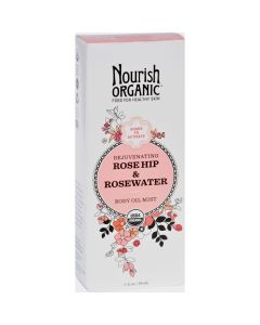 Nourish Organic Body Oil Mist - Rejuvenating Rose Hip and Rosewater - 3 oz