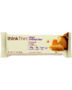 Think Products thinkThin High Protein Bar - Caramel Fudge - 2.1 oz - Case of 10