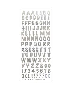 Multicraft Imports MultiCraft Clear Foil Font Stickers-Silver Caps Font Alphabet