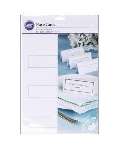 Wilton Place Cards 60/Pkg-White W/Silver Border