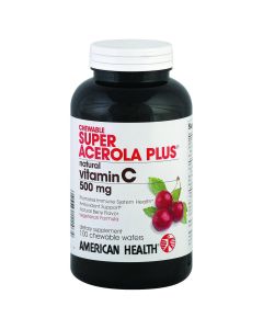 American Health Super Acerola Plus - 500 mg - 100 Chewable Wafers