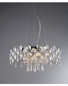 Warehouse of Tiffany Persephone Chrome and Crystal 10-light Chandelier