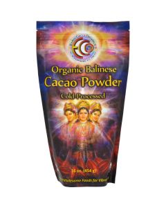 Earth Circle Organics Cacao Powder - Organic - Verified - Balinese Raw - 16 oz