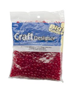 Darice Pony Beads 6mmX9mm 720/Pkg-Transparent Xmas Red