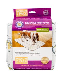 PoochPad Reusable Absorbent Potty Pad 20"x27" 2/Pkg-Medium White