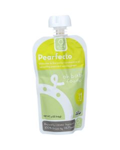 Oh Baby Foods Organic Baby Food - Puree - Level 1 - Pearfecto - 4 oz - Case of 6