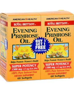 American Health Evening Primrose Oil - 1300 mg - 60+60 Softgels - American Health Evening Primrose Oil - 1300 mg - 60+60 Softgels