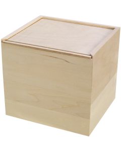 Walnut Hollow Basswood Card Keeper Box W/Sliding Lid-6"X6.5"X5.71"