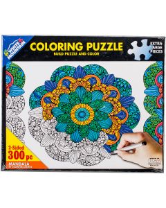 White Mountain Puzzles Coloring Puzzle 300pcs-Mandala