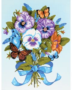 Dimensions Paint Works Paint By Number Kit 9"X12"-Pansy Bouquet