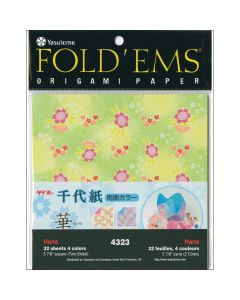 Yasutomo Fold 'Ems Origami 2-Sided Paper 5.875" 32/Pkg-Hana/Solid