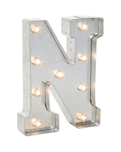 Darice Silver Metal Marquee Letter 9.875"-N