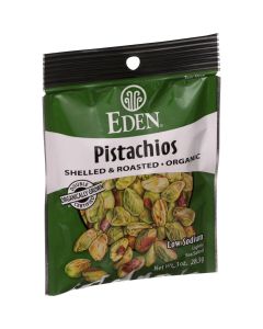 Eden Foods Organic Pocket Snacks - Pistachios - Shelled and Dry Roasted - 1 oz - Case of 12