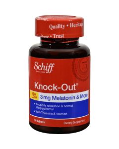 Schiff Vitamins Schiff Knock-Out Melatonin with Theanine and Valerian - 50 Tablets