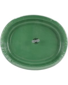 Creative Converting Dinner Platter 10"X12" 8/Pkg-Emerald Green