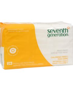 Seventh Generation Chlorine Free Maxi Pads Regular - 24 Pads - Case of 12