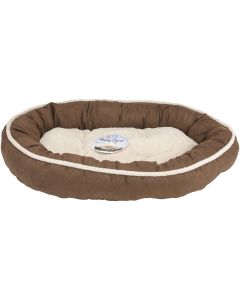 Ethical Pets Sherling Oval Cuddler Bed 31"X24"X5.5"-Chocolate