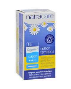 Natracare 100% Organic Cotton Tampons Super w/applicator - 16 Tampons