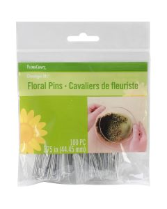 Floracraft Floral Pins 1.75" 100/Pkg-Silver