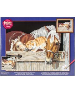 Dimensions Paint Works Paint By Number Kit 20"X16"-Stable Pals