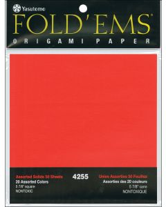 Yasutomo Fold 'Ems Solid Origami Paper 5.875" 50/Pkg-Assorted Colors