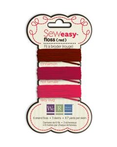 We R Memory Keepers Sew Easy Solid 6-Strand Floss 8.7yd 3/Pkg-Red