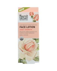 Nourish Facial Lotion - Organic - Lightweight Moisturizing - Argan and Rosewater - 1.7 oz - 1 each