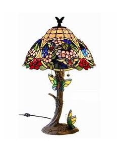Warehouse of Tiffany Tiffany-style Floral Butterfly Table Lamp