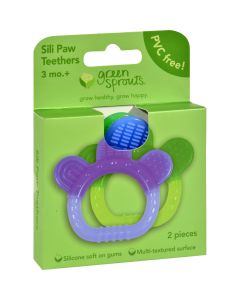 Green Sprouts Sili Paw Teether - 2 Pack Assorted