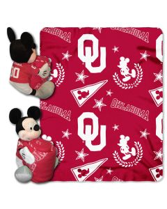 The Northwest Company Oklahoma College-Disney 40x50 Fleece Throw w/ 14" Plush Mickey Hugger